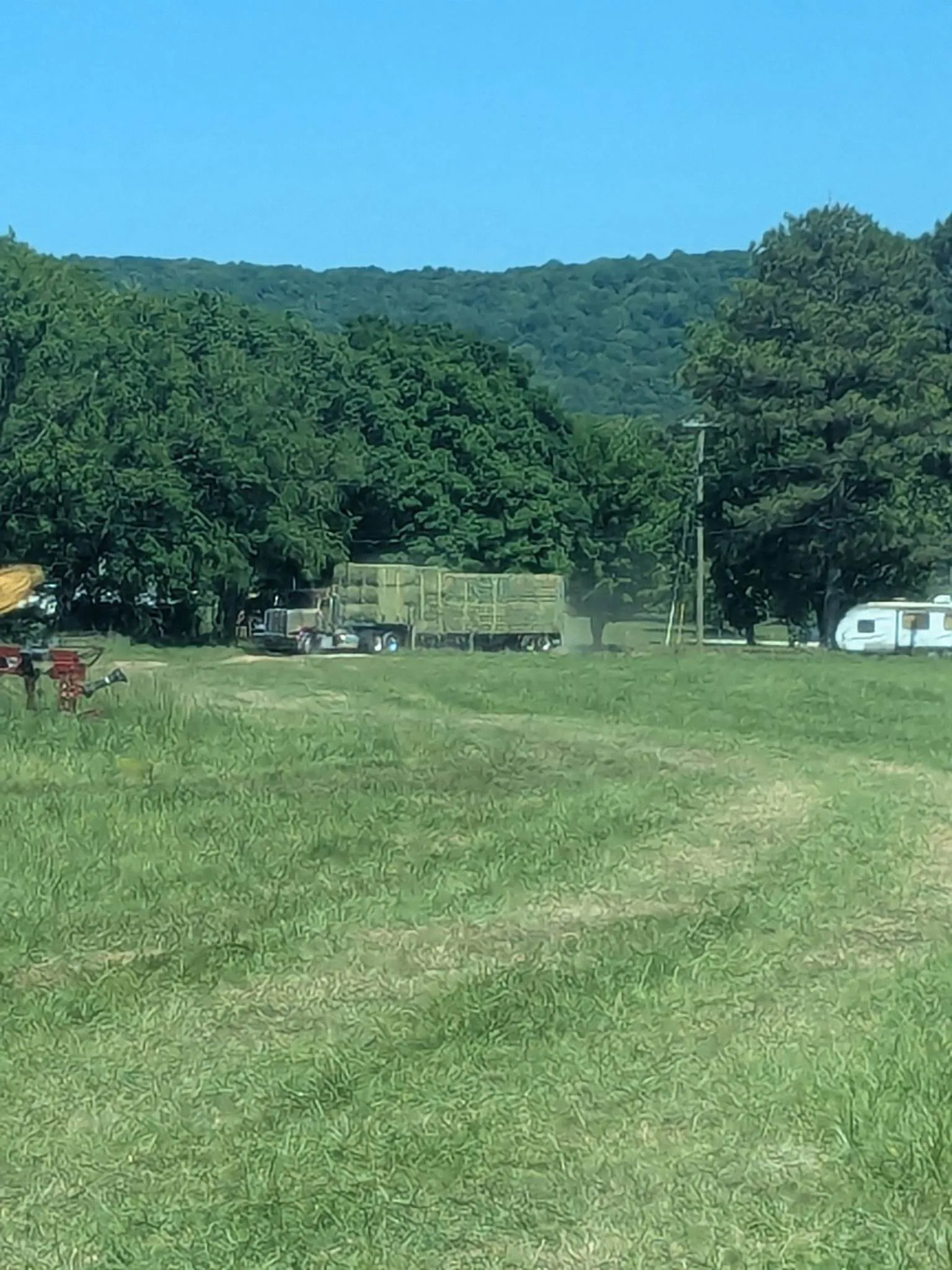 truck loaded with hay